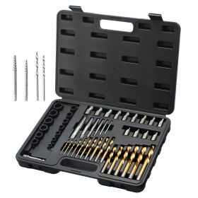 VEVOR 48-Piece Bolt Extractor Screw Extractor Set, with 13 PCS Bolt Extractor Set, 19 PCS Screw Extractors, 16 PCS Reverse HSS Drill Bits