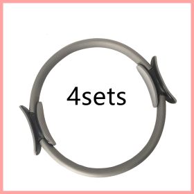 Yoga Fitness Pilates Ring Women Girls Circle Magic Dual Exercise Home Gym Workout Sports Lose Weight Body Resistance (Option: Grey4sets)