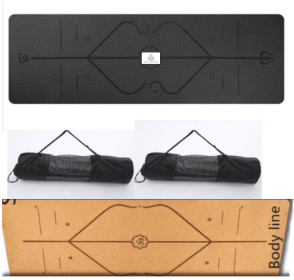 Non Slip TPE Yoga Mat Position Line Beginner (Option: Logo2set)