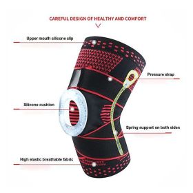 Bandage silicon Knit Kneepad (Color: Red, size: L)